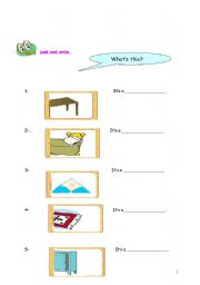 English worksheet: furniture