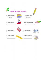 English Worksheet: yes- no questions