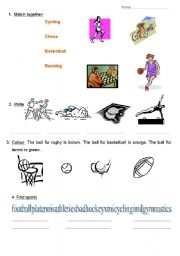 English Worksheet: SPORTS, GAMES