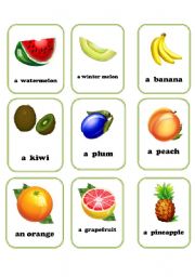 English Worksheet: fruit flashcards 2/2