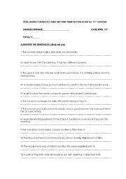 English worksheet: worksheet for eleventh grades