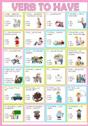 English Worksheet: Verb to have