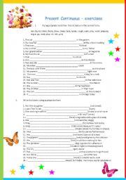 English Worksheet: Present Continuous Tense