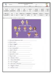 English Worksheet: family tree