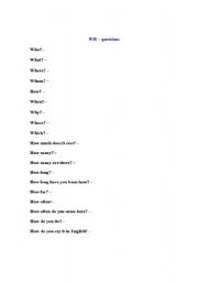 English Worksheet: Wh questions