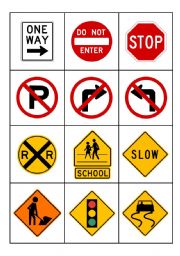 English Worksheet: road signs