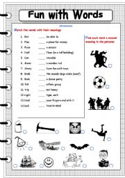 English Worksheet: fun with words 8