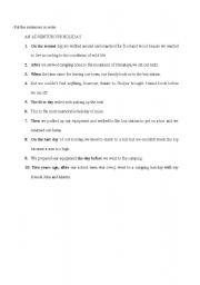 English Worksheet: put the sentences in order
