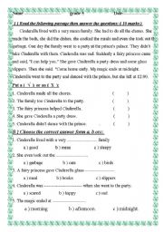 English Worksheet: reading (cinderella)