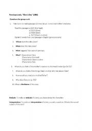 English Worksheet: Questions for Claras Day