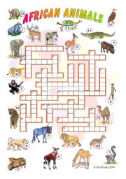 African Animals Crossword (reuploaded) and  Phonic Fun First Stories: A Trip Across Africa