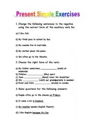 English worksheet: PRESENT SIMPLE