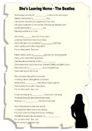 English Worksheet: shes leaving home (beatles)