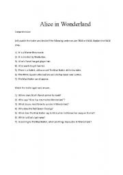 English Worksheet: Alice in Wonderland