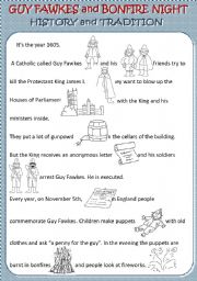 English Worksheet: Guy Fawkes and Bonfire Night