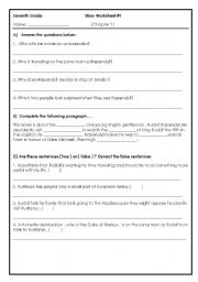 English worksheet: Prisoner of Zenda ( Chapter 1)