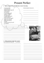 English Worksheet: Present Perfect: Affirmative, Negative sentences, Questions and Short Answers