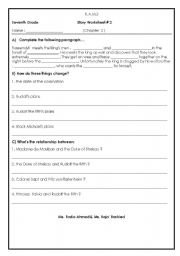 English worksheet: Prisoner of Zenda ( chapter 2)