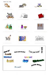 English worksheet: The simplest classroom instructions.