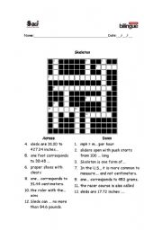 English worksheet: Skeleton Crossword