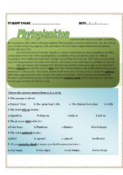 English worksheet: plankton