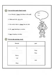 English worksheet: correct the under lined wards