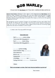 English worksheet: Bob Marley