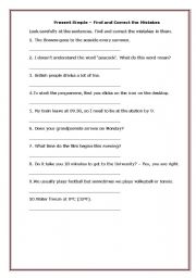 English Worksheet: Present simple