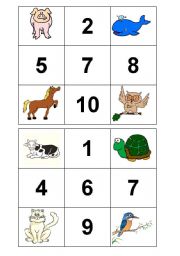 BINGO - Animals and Numbers (PART 1)