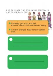 English worksheet: Jigsaw fashion sentenses