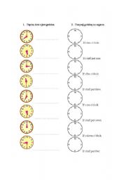 English Worksheet: telling the time