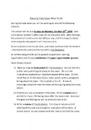 English Worksheet: Projects for The Novel The Outsiders