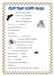 English Worksheet: Halloween Songs