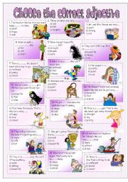 English Worksheet: adjectives