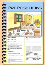 English Worksheet: Prepositions : Picture Reading