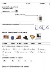 English worksheet: revision