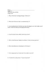 English worksheet: The Cask of Amontillado focus questions