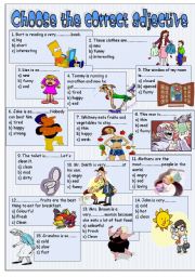 English Worksheet: adjectives