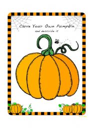 English Worksheet: carve your own pumpkin