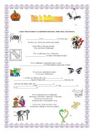 English Worksheet: This is Halloween