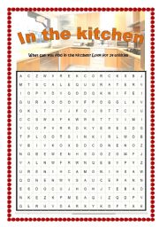 English Worksheet: In the kitchen