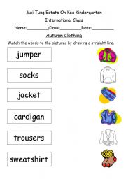 English Worksheet: Autumn Clothing