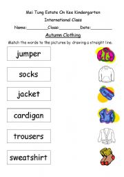 English worksheet: Autumn Clothing