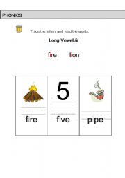 English Worksheet: practice long vowel i 