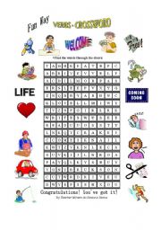 English Worksheet: Crosswords Verbs
