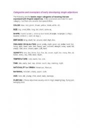 English Worksheet: Examples of adjectives