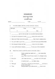 English Worksheet: connectors and daily routines