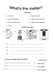 English Worksheet: Whats the matter?