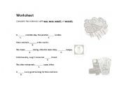 English Worksheet: Was, were fill in the blanks