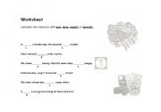 English worksheet: Was, were fill in the blanks